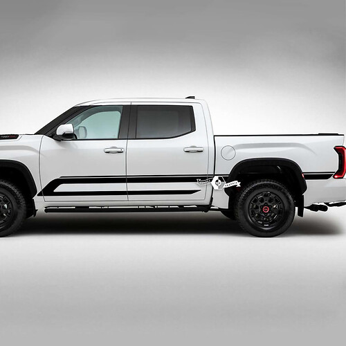 Pair Toyota Tundra Vintage Retro Doors Bed Side Rear Fender Trim Dual Stripes Vinyl Stickers Decal