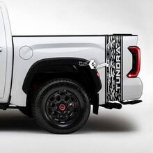 Pair Toyota Tundra  Bed Side Rear Fender Logo Destroyed Grange Stripes Vinyl Stickers Decal 2