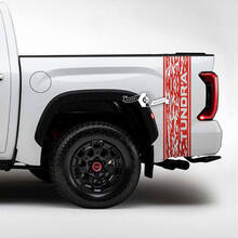 Pair Toyota Tundra  Bed Side Rear Fender Logo Destroyed Grange Stripes Vinyl Stickers Decal 3