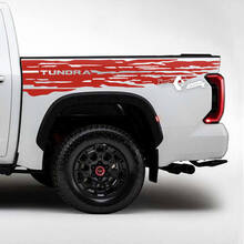 Pair Toyota Tundra Bed Side Rear Fender Destroyed Grange Stripes Vinyl Stickers Decal 3