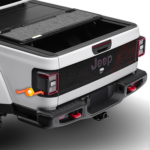 Jeep Gladiator Door Trunk Tailgate  Topographic Map Stickers Decals Vinyl Graphics 3 Colors