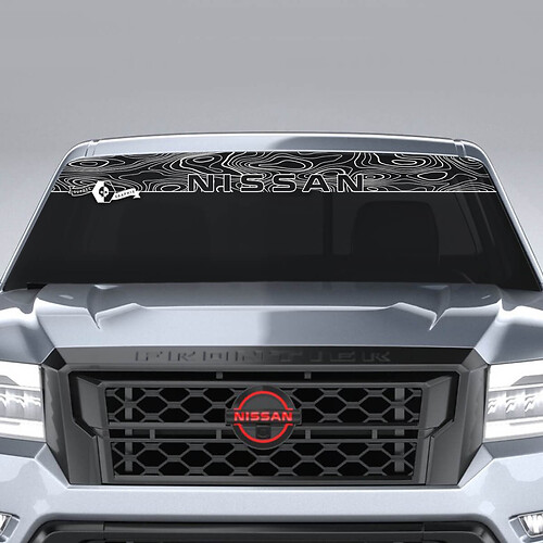 Windshield Topographic Map Nissan Frontier Vinyl Stickers Decals Graphics