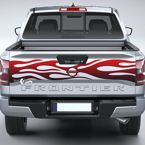 Nissan Frontier Tailgate Flame Vinyl Stickers Decals Graphics Gradient 2 Colors