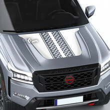 Nissan Frontier S SV Pro-4x Hood Decal Vinyl Tire Track Off Road Dual Blackout Graphic Decals Sticker
 2