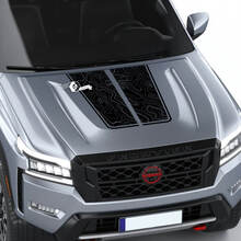 Nissan Frontier S SV Pro-4x Hood Decal Vinyl Topographic Map Contour Lines Off Road Dual Blackout Graphic Decals Sticker
 2