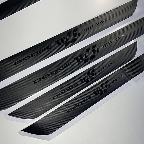 4x Dodge Challenger 100th Anniversary Door Sill Vinyl Decal Stickers Carbon Black
