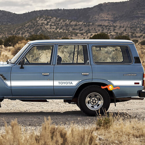 Toyota land cruiser FJ Side Retro Vintage Rocker Panel and Rear Quarter Panels Stripes Sticker Decal Graphics