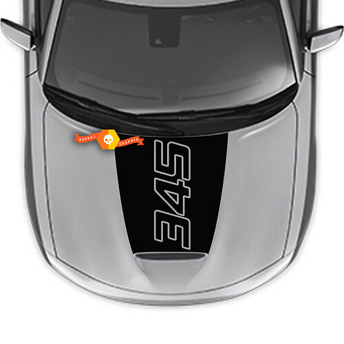 345 Outline Hood Sticker Decal for Dodge Charger 2015-2024