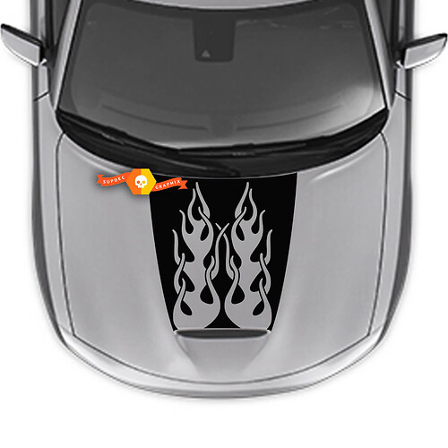Flames Graphics Hood Sticker Decal for Dodge Charger 2015-2024
