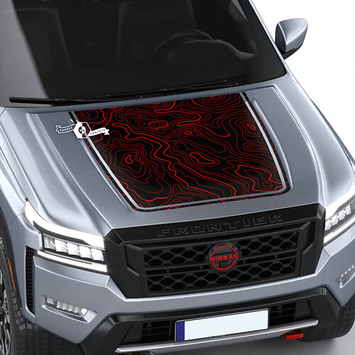 Nissan Frontier 2024 Pro-4x Hood Decal Vinyl Topographic Map Blackout Graphic Decals Sticker