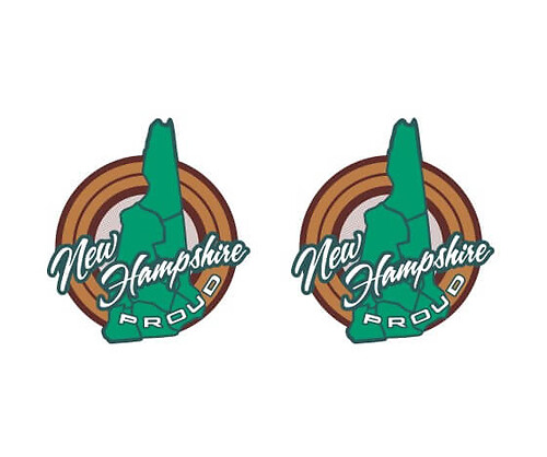 PAIR New Hampshire Granite State Proud State Pride Bumper Sticker Decal New England JEEP 2