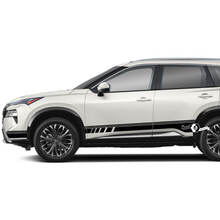 Pair Nissan Rogue ପକ୍ଷ ଡୋର୍ ରୋକର ପ୍ୟାନେଲ୍ ଷ୍ଟ୍ରାଇପ୍ସ୍ ଷ୍ଟିକର୍ ଡିସାଲ୍ ଭିନ୍ୟଲ୍ ଗ୍ରାଫିକ୍
 3