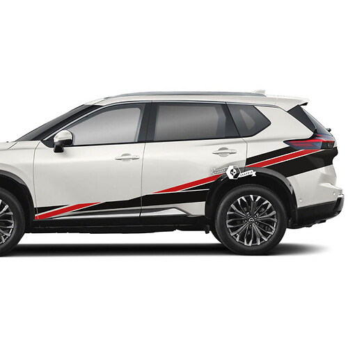 Pair Nissan Rogue Side Door Rocker Panel Rear Fender Stripes Sticker Decal Vinyl Graphic 2 Colors