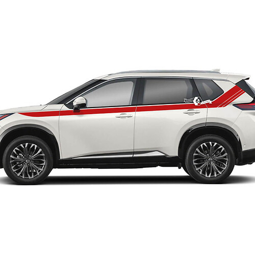 Pair Nissan Rogue Side Up Door Dual Stripes Sticker Decal Vinyl Graphic 