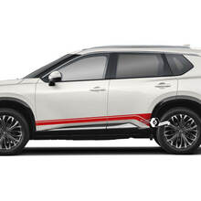 Pair Nissan Rogue Side Door Rocker Panel Trim Stripes Sticker Decal Vinyl Graphic  2