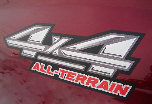 Custom 4x4 All-Terrain Truck ATV 4wd Badge Sticker Decal Emblem Pair