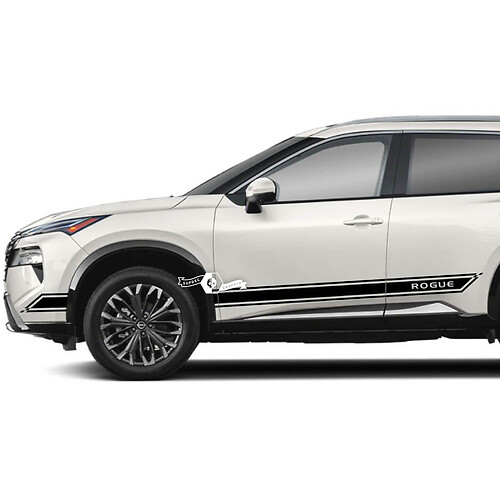 Pair Nissan Rogue Side Door Rocker Panel Outline Trim Stripes Sticker Decal Vinyl Graphic 