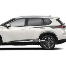 Pair Nissan Rogue Side Doors Rear Fender Rocker Panel Stripes Sticker Decal Vinyl Graphic 2