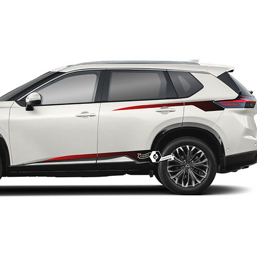 Pair Nissan Rogue ପକ୍ଷ ଦ୍ୱାର ପଛରର ଫେଣ୍ଡର ରକର ପାନେଲ ଷ୍ଟ୍ରାଇପ୍ସ ଷ୍ଟିକର୍ ଡିସାଲ୍ ଭିନ୍ୟଲ୍ ଗ୍ରାଡିୟନ୍ଟ୍
