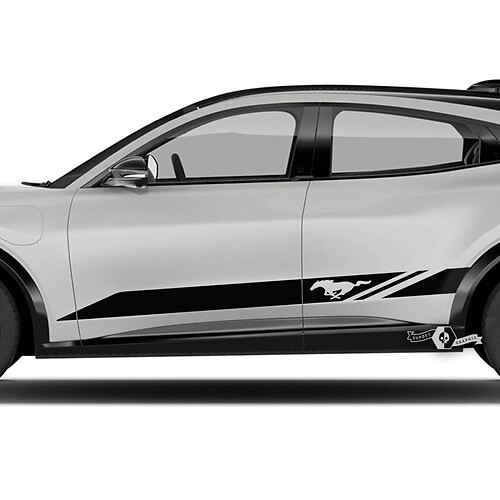 2x Ford Mustang MACH-E MACH E Logo Rocker Panel Stripes Side Door Decal vinyl stickers