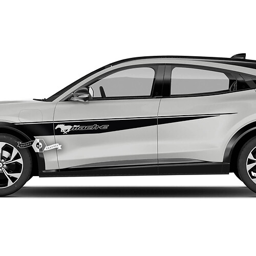 Pair Ford Mustang MACH-E MACH E Front Fender Top Line Stripes Side Door Logo Decal vinyl stickers