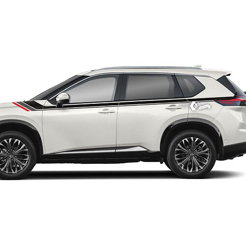 Pair Nissan Rogue ଦ୍ଵାରର ପାର ରୋକର ପାନେଲ ପଶ୍ଚାତର ଫେଣ୍ଡର ଷ୍ଟ୍ରିପ୍ ଷ୍ଟିକର୍ ଡିସାଲ୍ ଭିନ୍ୟଲ୍ ଗ୍ରାଫିକ୍ 3 ରଙ୍ଗରେ
