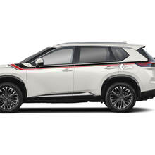 Pair Nissan Rogue ଦ୍ଵାରର ପାର ରୋକର ପାନେଲ ପଶ୍ଚାତର ଫେଣ୍ଡର ଷ୍ଟ୍ରିପ୍ ଷ୍ଟିକର୍ ଡିସାଲ୍ ଭିନ୍ୟଲ୍ ଗ୍ରାଫିକ୍ 3 ରଙ୍ଗରେ
 2