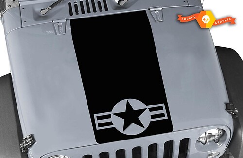 Jeep Wrangler Blackout USAF Air Force Hood Vinyl Sticker Decal TJ LJ JK Unlimited