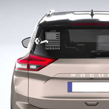 Nissan US USA American Flag Patriotic Rear Window Vinyl Decal Sticker Graphic 2