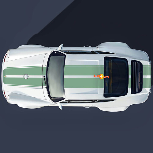 Porsche 964 Singer Turbo Study Style with wide central stripes