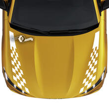 2x Hood Stripe Checkered Decal for Ford Mustang MACH-E MACH E Vinyl Sticker 3