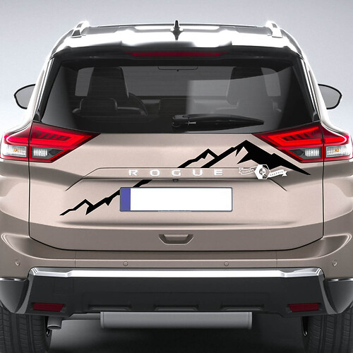 Mountains Nissan Rogue Rear Bumper Vinyl Decal Sticker Graphic