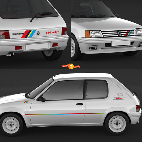 Peugeot 205 Rallye Stripes Decal Kit Vinyl Decals Stickers