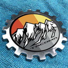 Toyota Tacoma ପର୍ବତ Vintage ଲୋଗୋ ମେଟାଲ୍ ଆଲୁମିନିୟମ୍ ବେଜ୍ ସାଇଡ୍ ଗିୟାର୍ ଏମ୍ବଲେମ୍ ଆଲୁମିନିୟମ୍ 
 3