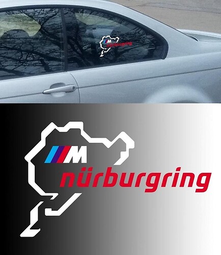 BMW Motorsport M Nurburgring Ring window body racing vinyl decal sticker