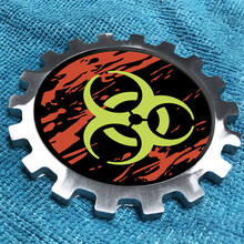 Biohazard Distressed Logo Metal Aluminium Badge Bedside Gear Emblem Aluminium
 3