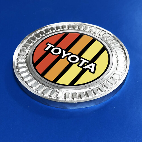 3D Badge Toyota Vintage TRD Retro Heritage Racing Stripes Metal Aluminum Emblem