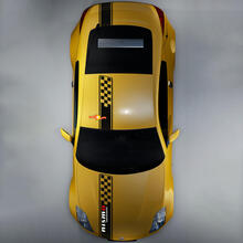 Nissan Skyline GTR R35 Nismo Inspired R Hood Roof Trunk Checkered Stripe Sticker Decal Kit
 2