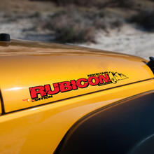 Hood Side Sticker Decal Jeep Rubicon Mountains with Coordinates JL JK CJ TJ YJ 2