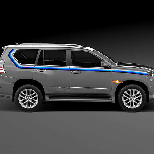 Lexus GX470 Blue Retro Vintage Stripes like 40th anniversary Toyota 4runner style Side Sticker Decal Graphics