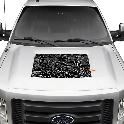 Ford F150 2013 Hood Decal Topographic Map Graphics Stickers Decals
