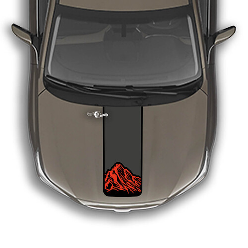 Hood Stripe Mountains Vinyl Decal Graphics Sticker fit to Suba Outback