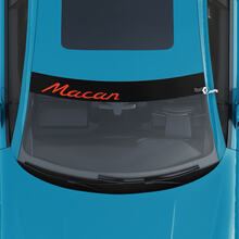 Porsche Macan Logo Windshield with Background Stripes Kit Decal Sticker 2