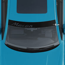 Porsche Macan Logo Windshield with Background Stripes Kit Decal Sticker 3