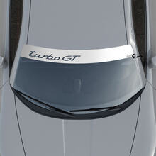 Porsche Turbo GT Logo Windshield with Background Stripes Kit Decal Sticker 2