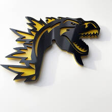 Custom 3D Badge Godzilla Angry logo Fender Badges Emblem 3