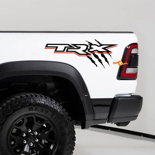 Pair Dodge Ram TRX claw marks Bed Side Sticker Decal Truck Vinyl Graphic 