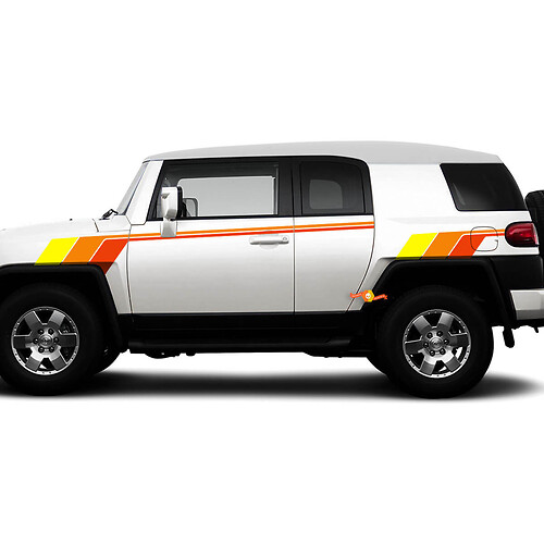 Toyota FJ Cruiser Side Retro Vintage Side Door Stripes Sticker Decal Graphics 2