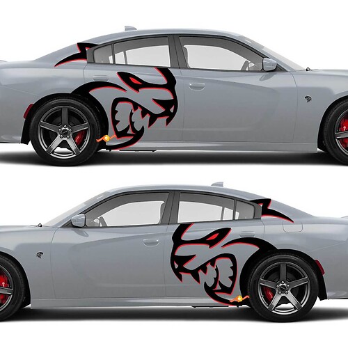 Huge Two colors Hellcat Red Eye Side Decals Stickers For Dodge Challenger Redeye or Charger