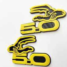 COYOTE 5.0 Fender Badges Emblem 3D Badge Black vs Yellow 2 3